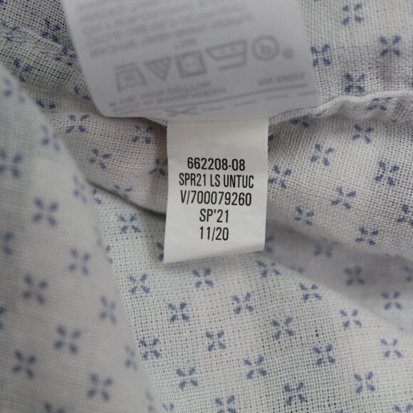 Banana Republic Untucked Shirt NWT Mens XS White/Pink/Blue Slim Fit L/S Cotton - Picture 10 of 15